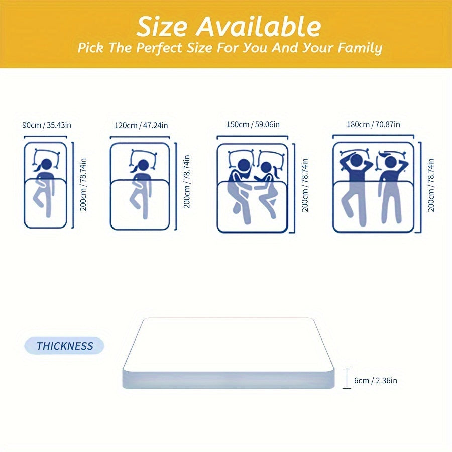 Memory Foam Mattress Topper Set with Cover - 7JG0