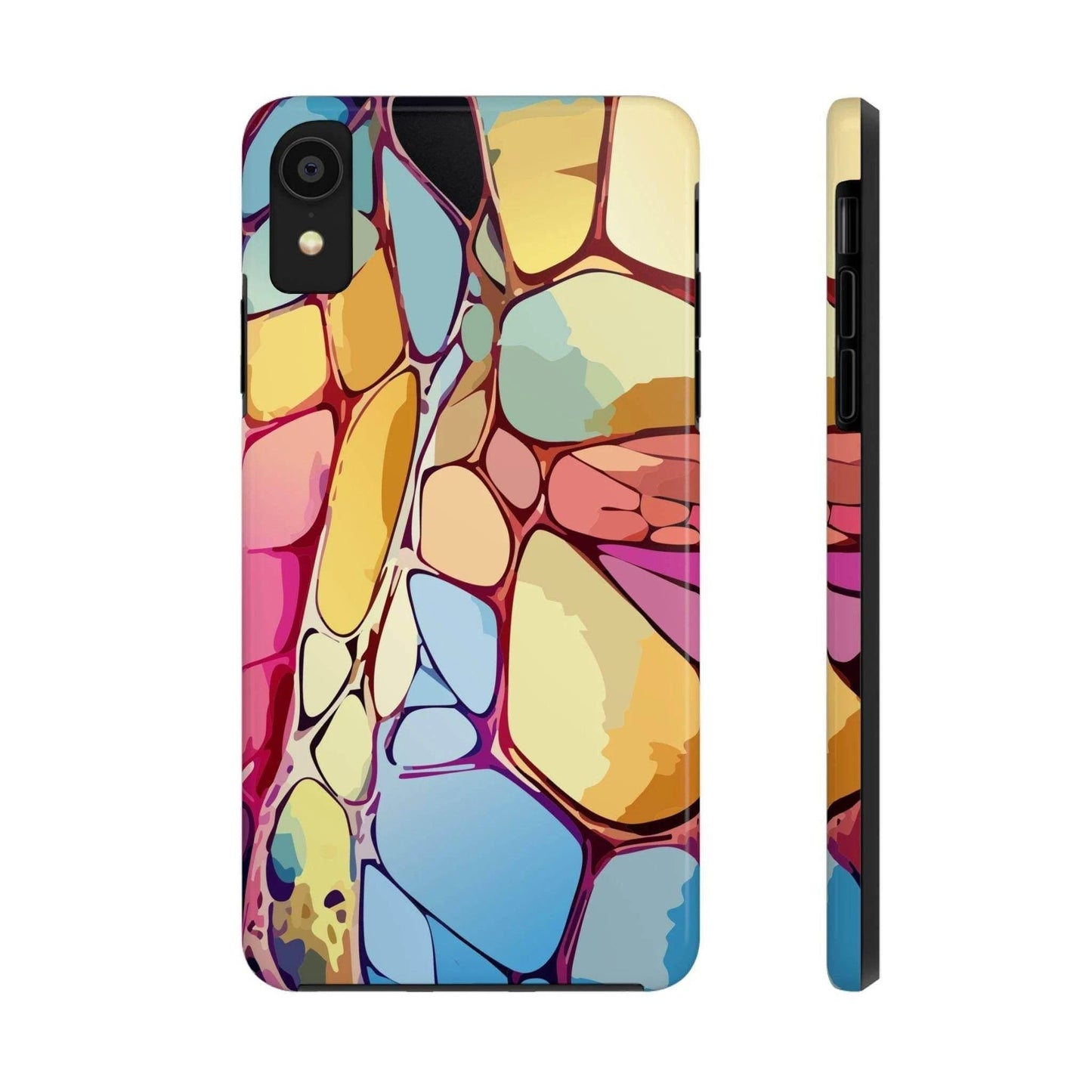 Maximalist iPhone Case for Earthy Aesthetic Lovers — Abstract Chalk Stone AOP Cover, Shockproof Lexan Phone Armor, Gorpcore Tech Accessory