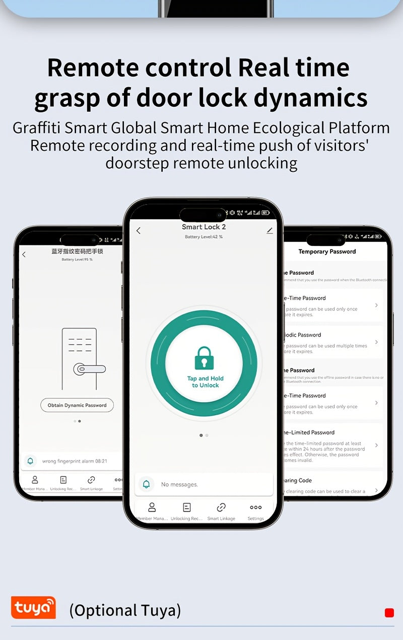 Smart Home Security Fingerprint Door Lock- HMT12M2