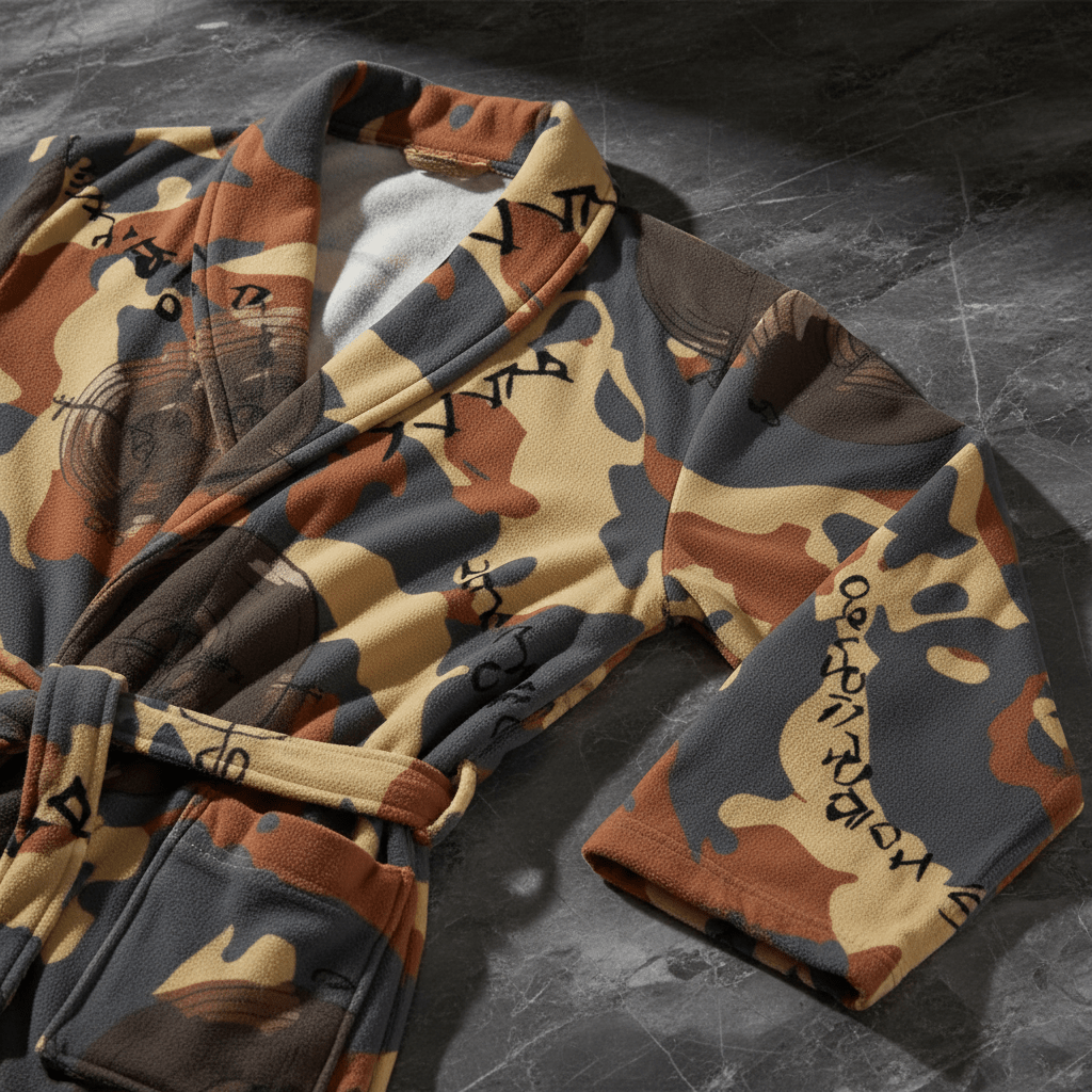 Caribbean Bandits Fleece-Lined Bathrobe for Bold Loungewear Collectors — 320gsm AOP Plush Interior Belt Robe, Comfort Meets Statement