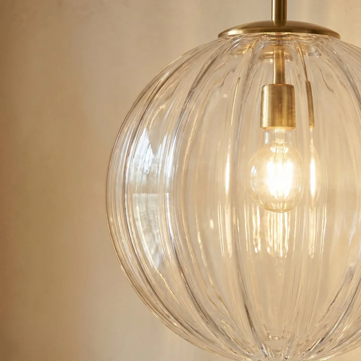 Modern Iron And Glass Pendant Light With Dome Shade