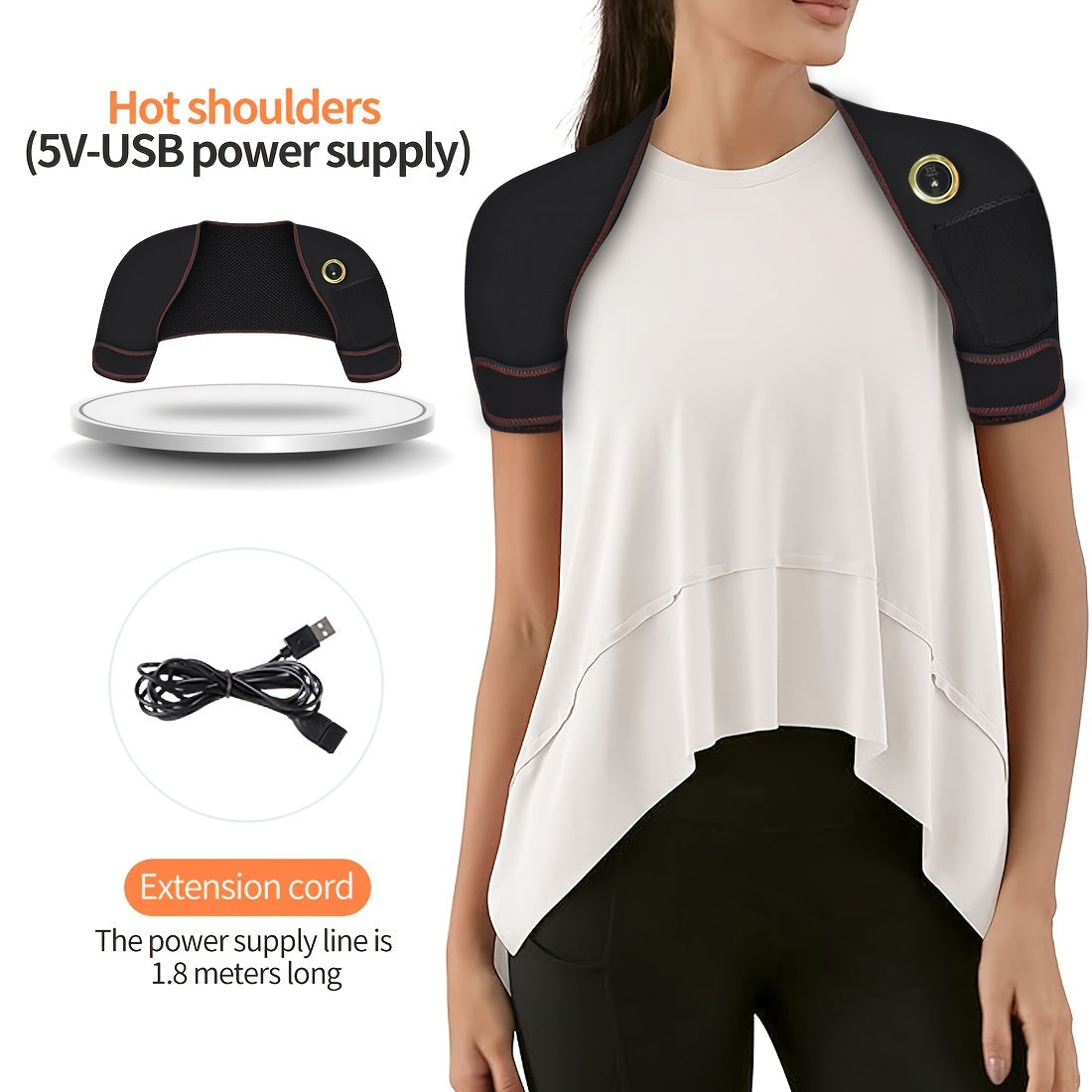 USB Powered Dual Shoulder Heating Massager TJR7P4D