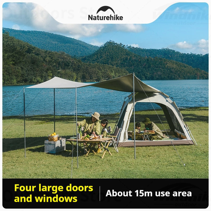 Naturehike ANGO PLUS Automatic Tent Upgraded Portable Lightweight 3-4 Persons Quick Opening Tent Camping Park Canopy Tent Integrated Tent Waterproof