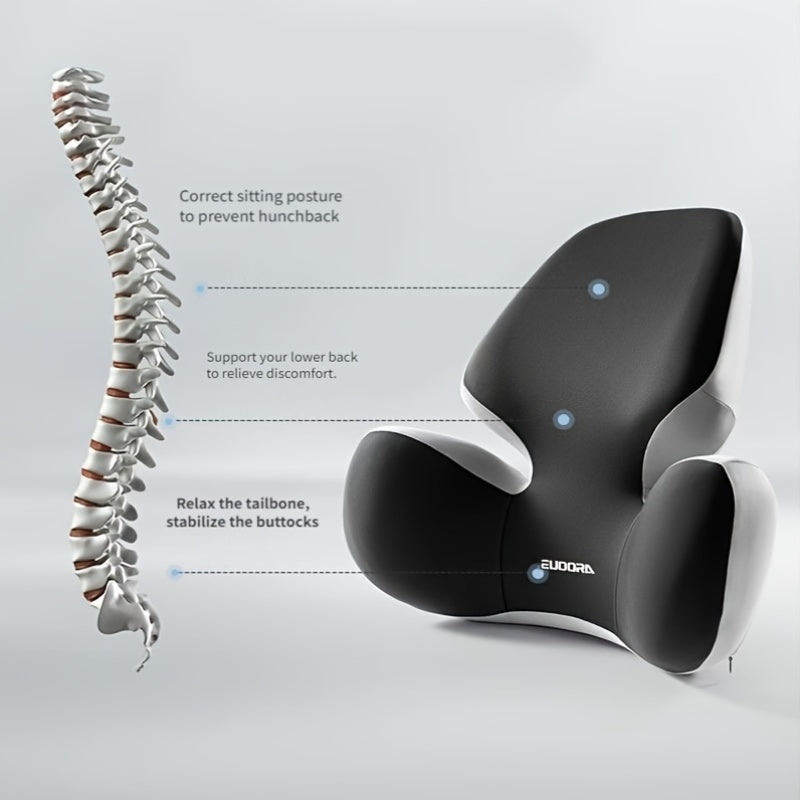 Ergonomic Memory Foam Lumbar Support Cushion for Car & Office TJR9W1L