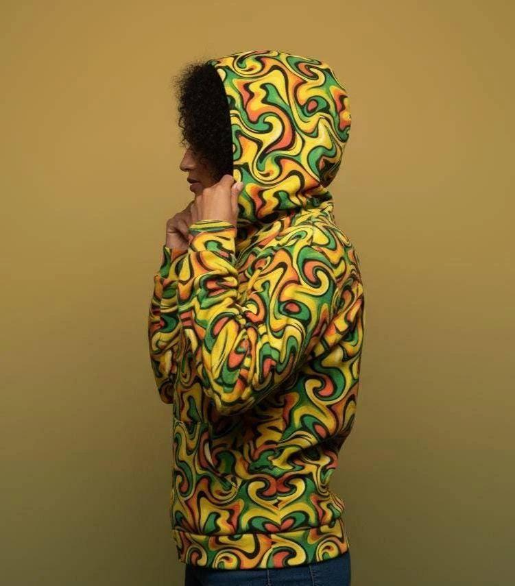 Banana Slip AOP Zip Hoodie | 250gsm Cut-and-Sewn No-Seam-Break Fleece Jacket — Artist Edition Unisex Streetwear Assembled in USA (XS–3XL)