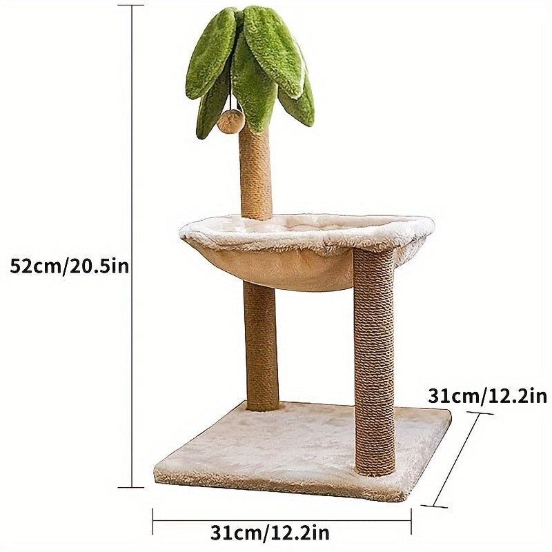 Coconut Tree Cat Hammock Tower with Cactus Cat House - CU3J