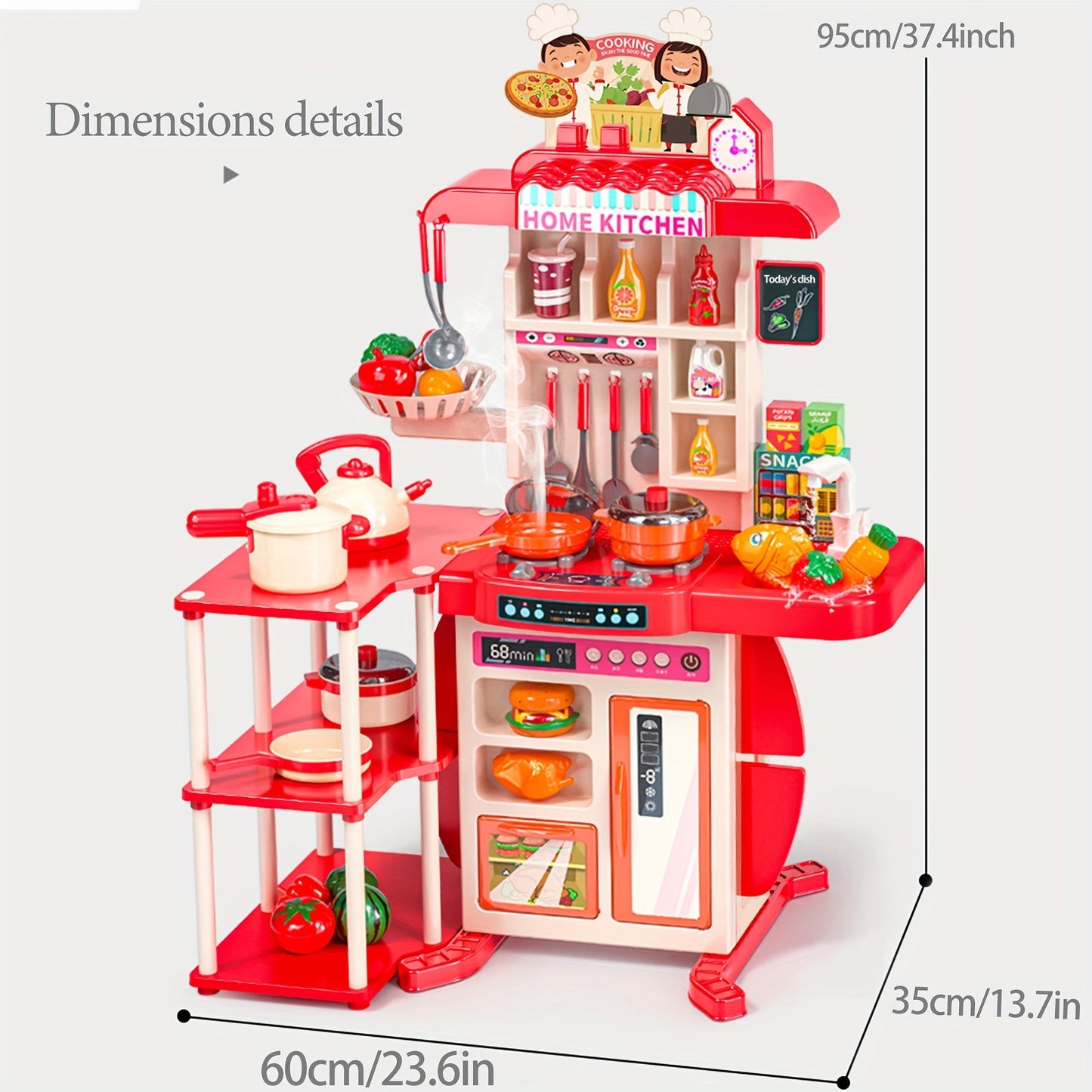 86pcs Kids' Kitchen Toy Set with Lights & Sounds TJR2M4Y