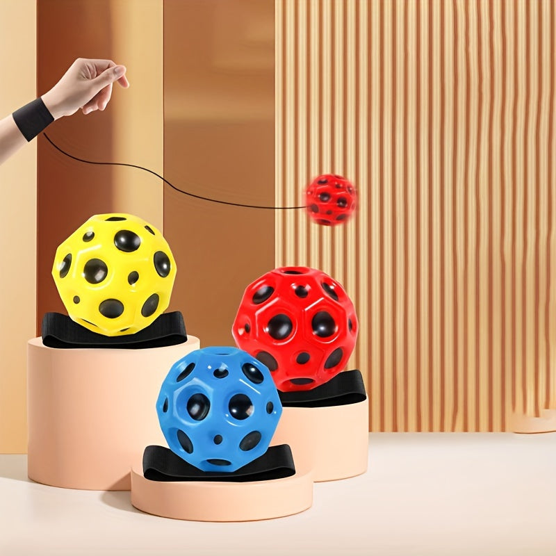 Bouncy Wrist Ball Toy Set for Active Play, Space & Moon TJR6X1D