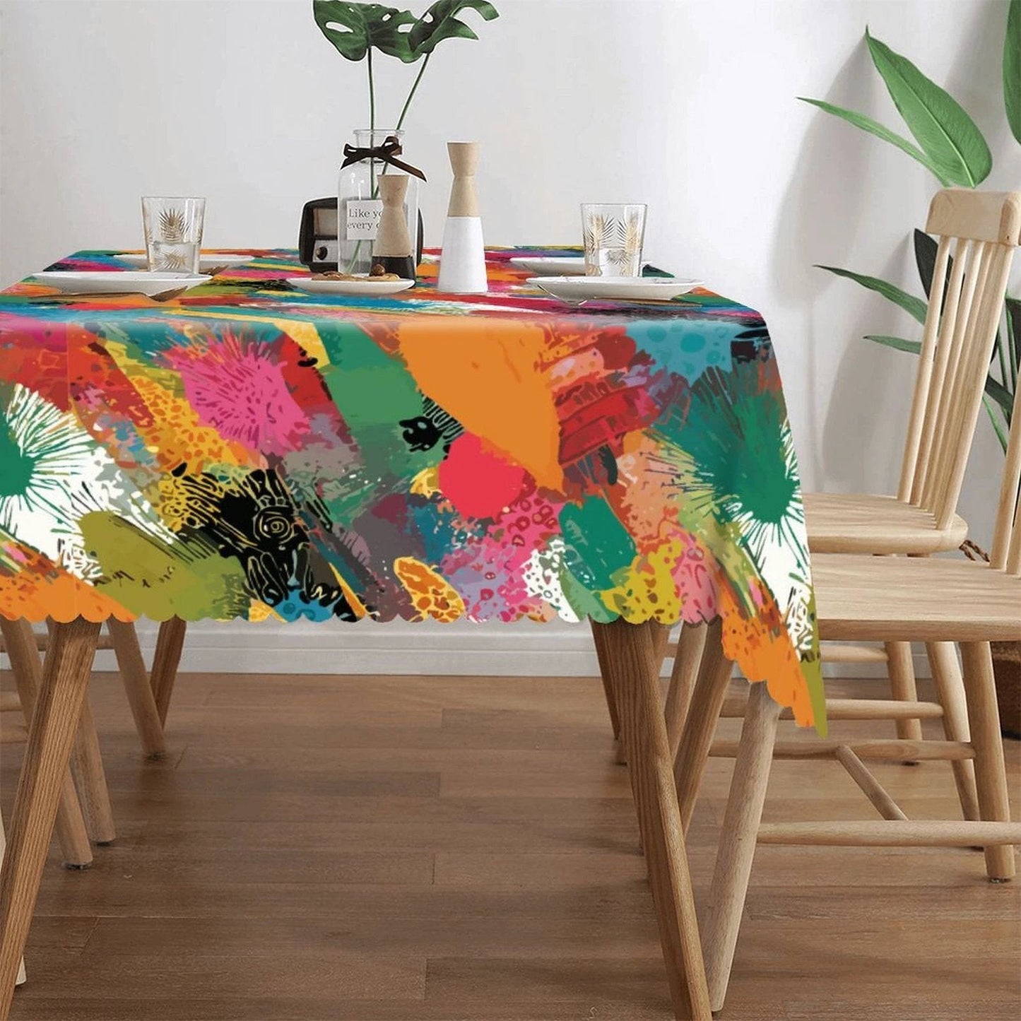 Kitchen Rectangular Tablecloth(One-sided Printing)