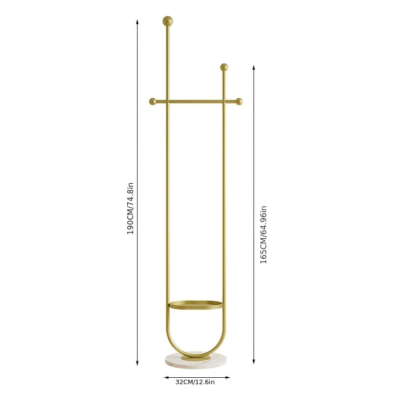 Elegant Metal Coat Rack with Shelf-P14I