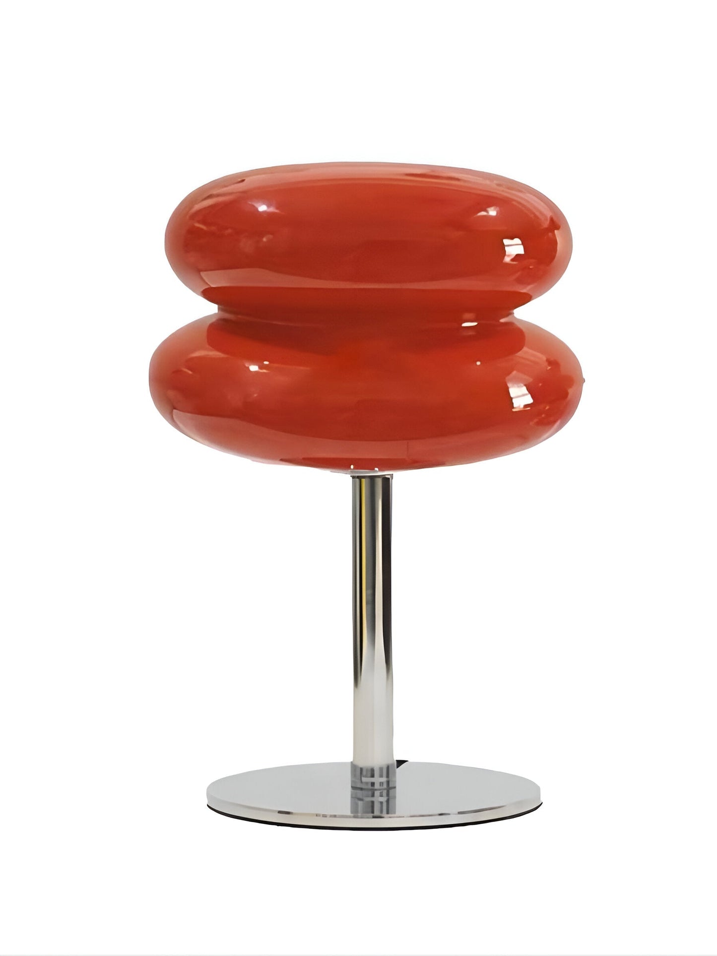 Glass Mushroom Table Lamp With Metal Base