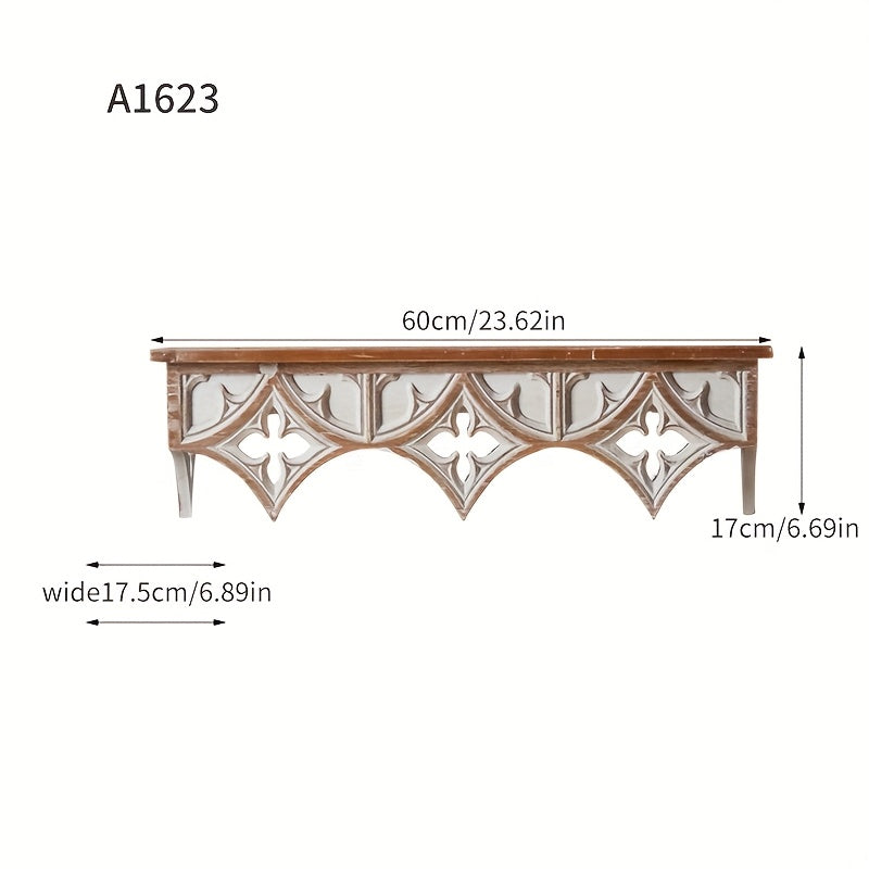 Vintage-Inspired Wooden Wall Shelf - R2NK