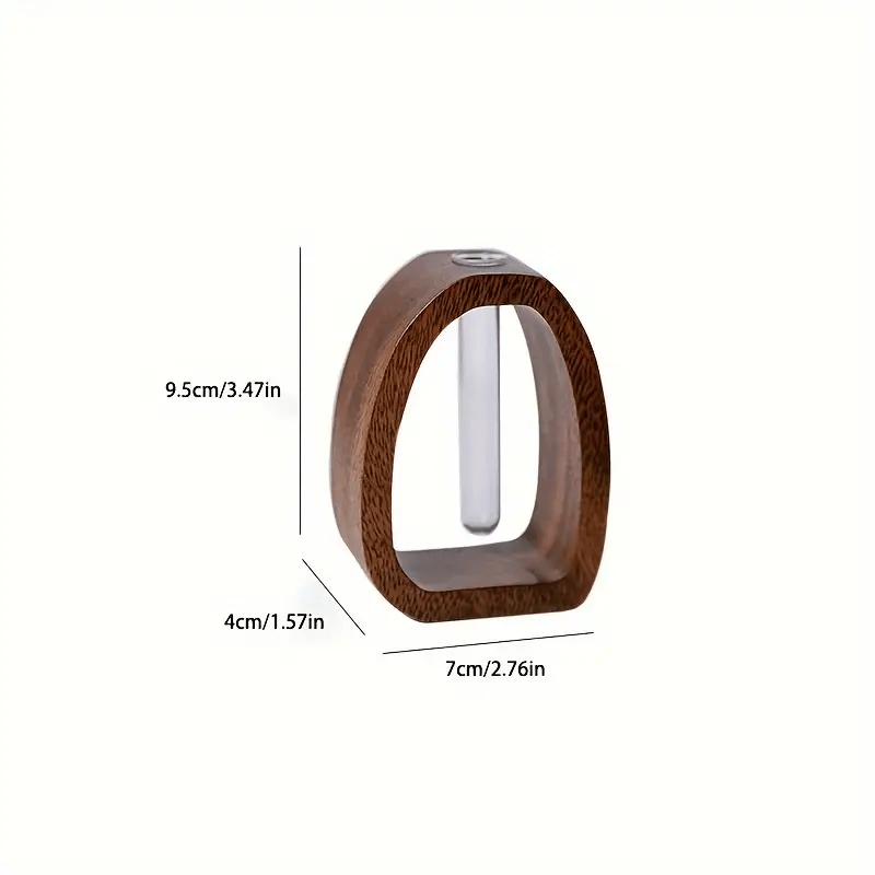 Walnut Geometric Art Vase for Hydroponic Plants TJR5M8P