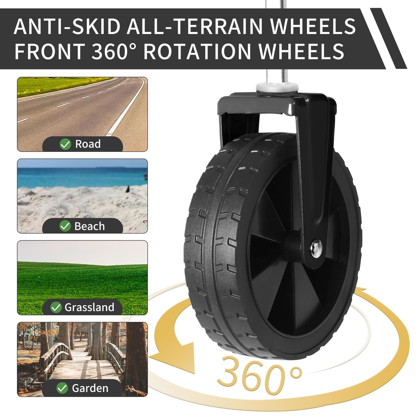 Naturehike Lightweight Camping Cart Portable Collapsible Large Capacity Wagon Cart 80 Liters Maximum 100 Liters Garden Outdoor Park Utility Beach Trolley