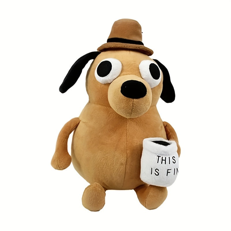 Angry Coffee Dog Plush Toy with Cup - S2SN