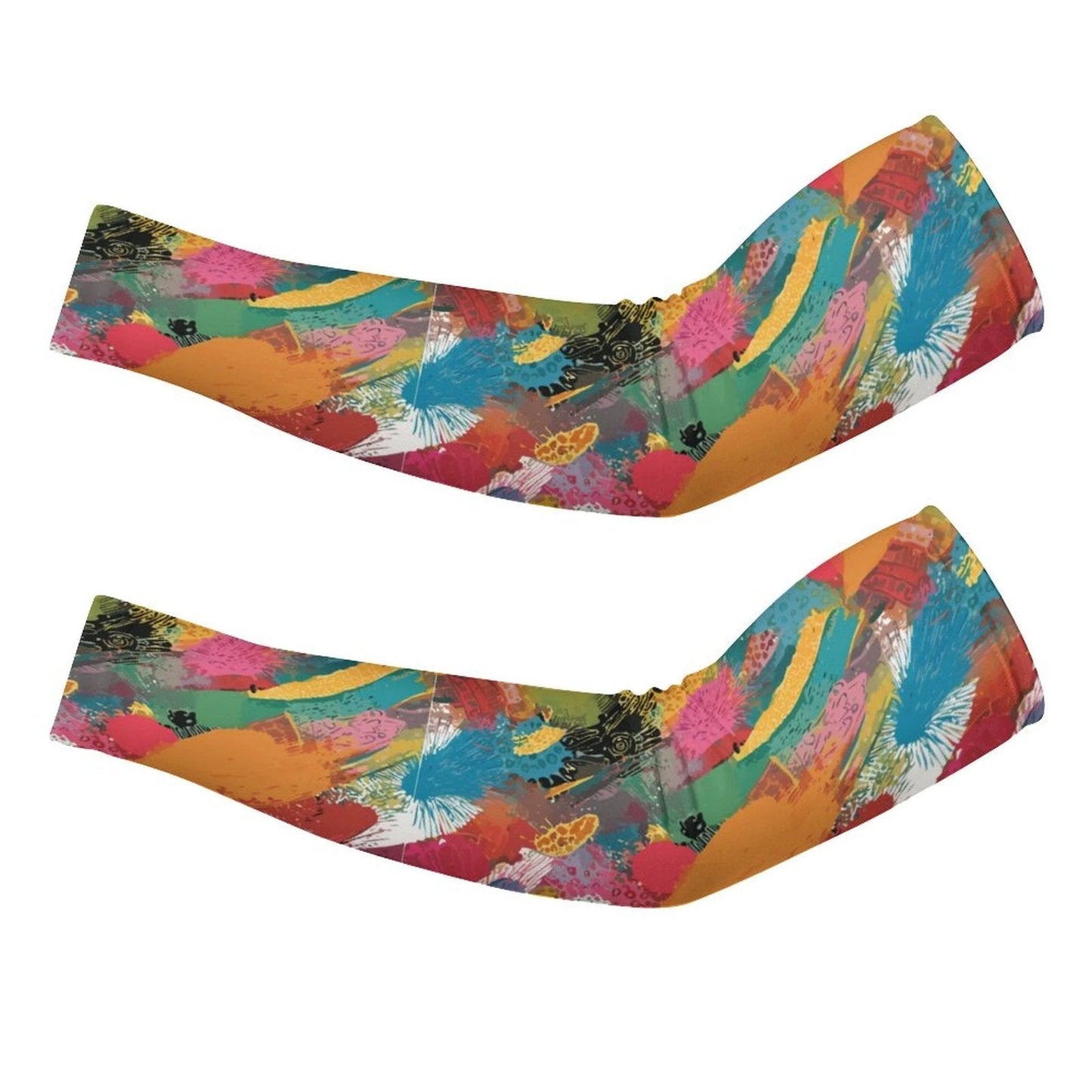 Paint Splatter UV Arm Sleeves | Ice Silk Cooling, Unisex S–XL