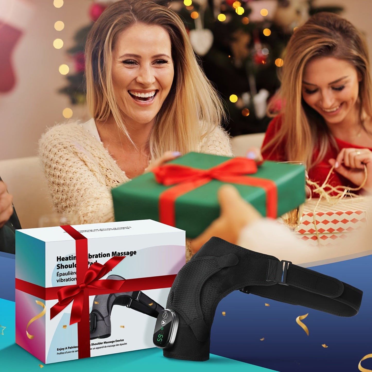 New Heating Massage Shoulder Wrap, USB Rechargeable, 3 Levels TJR6Z3S