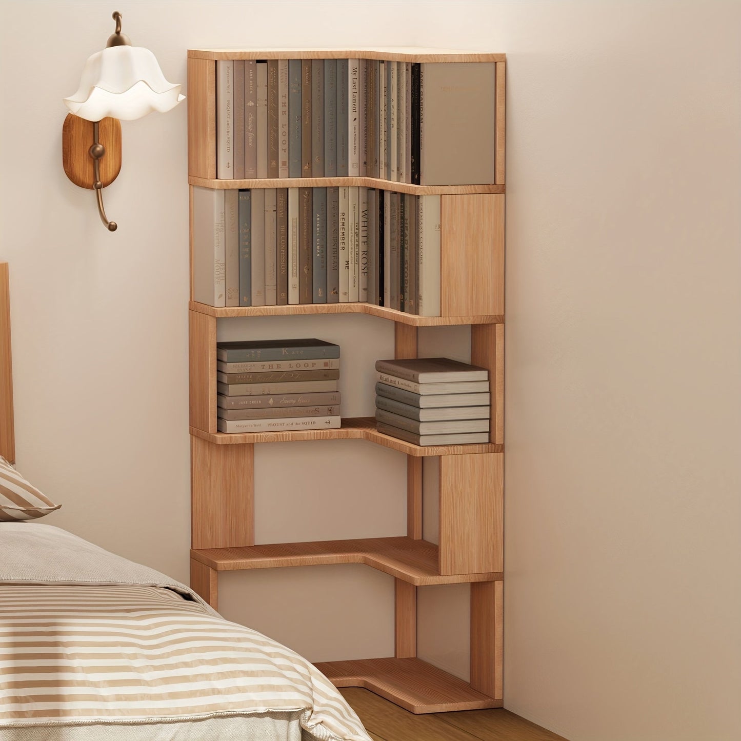 Corner Wooden Bookshelf - N3RV