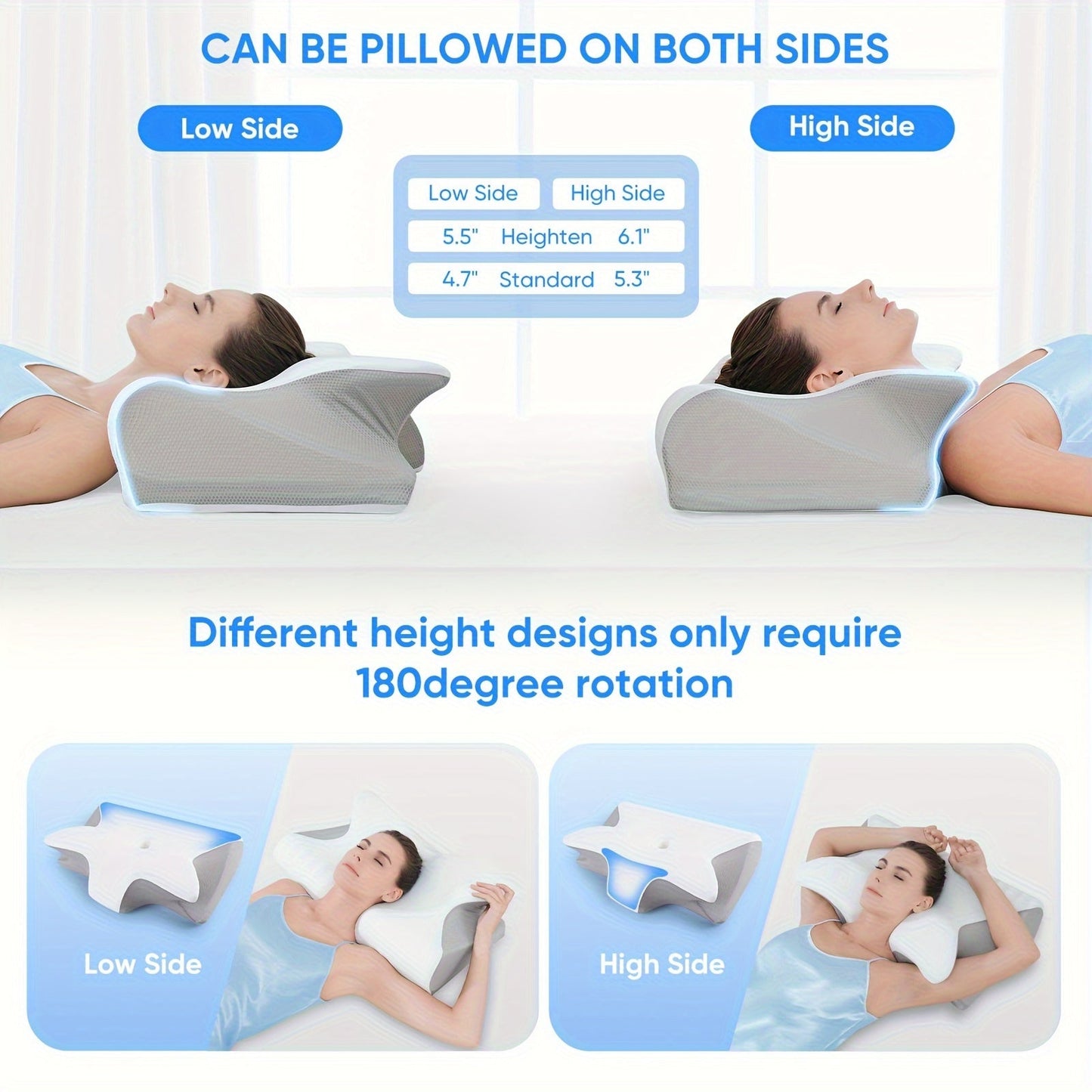 Extra-Large Orthopedic Pillow for Neck and Shoulder Pain TJR6T2B