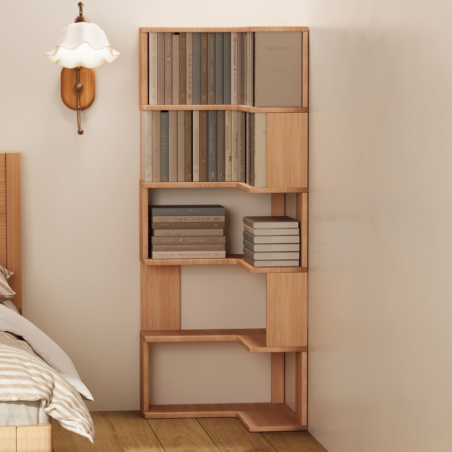 Corner Wooden Bookshelf - N3RV