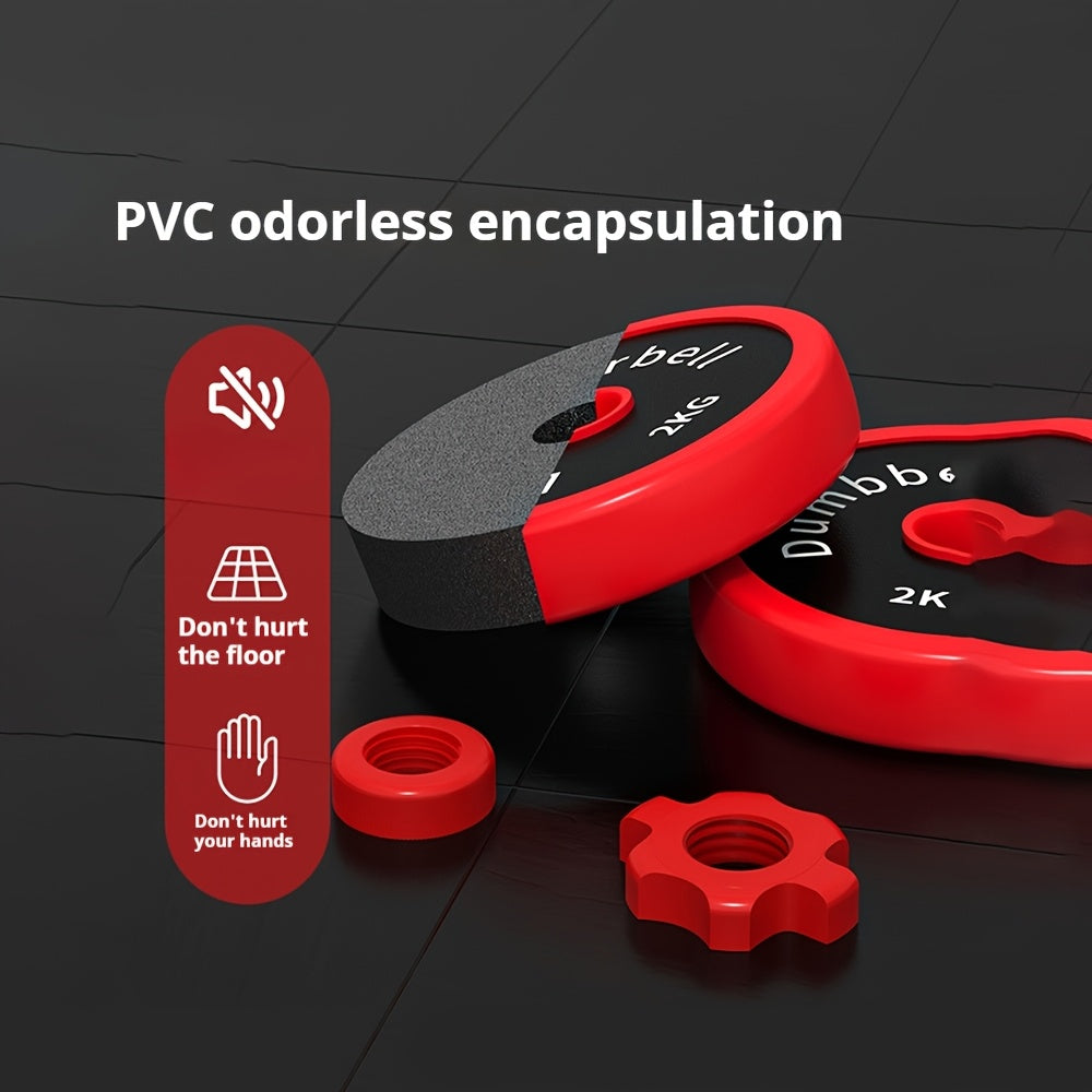 PINJIAN Adjustable Dumbbell Set, Cast Iron Weights & Kettlebell TJR7T5D