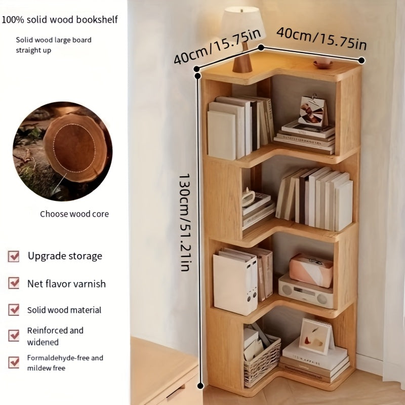 Corner Wooden Bookshelf - N3RV