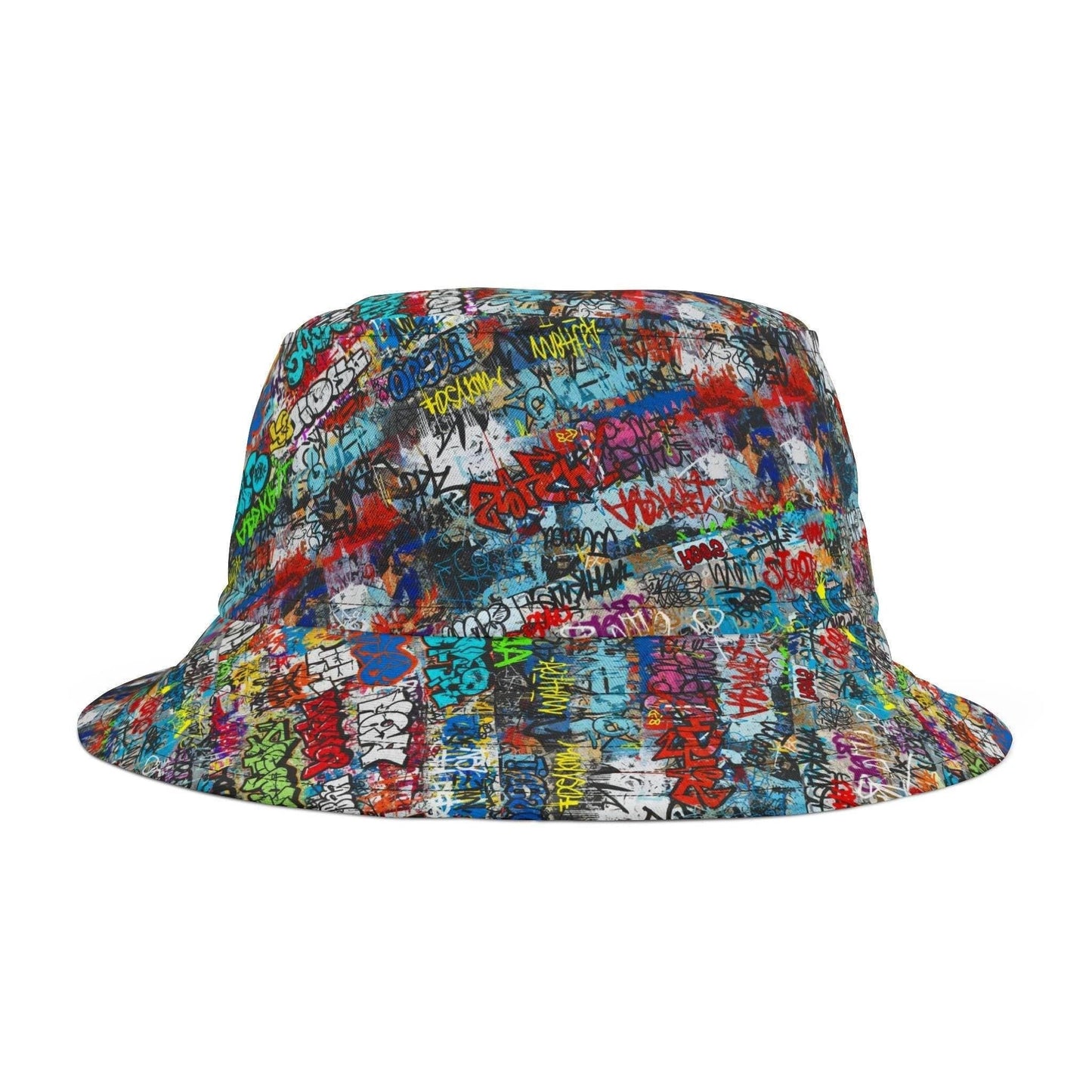Graffiti Print AOP Bucket Hat | Maximalist All-Over Print Urban Festival Sun Hat