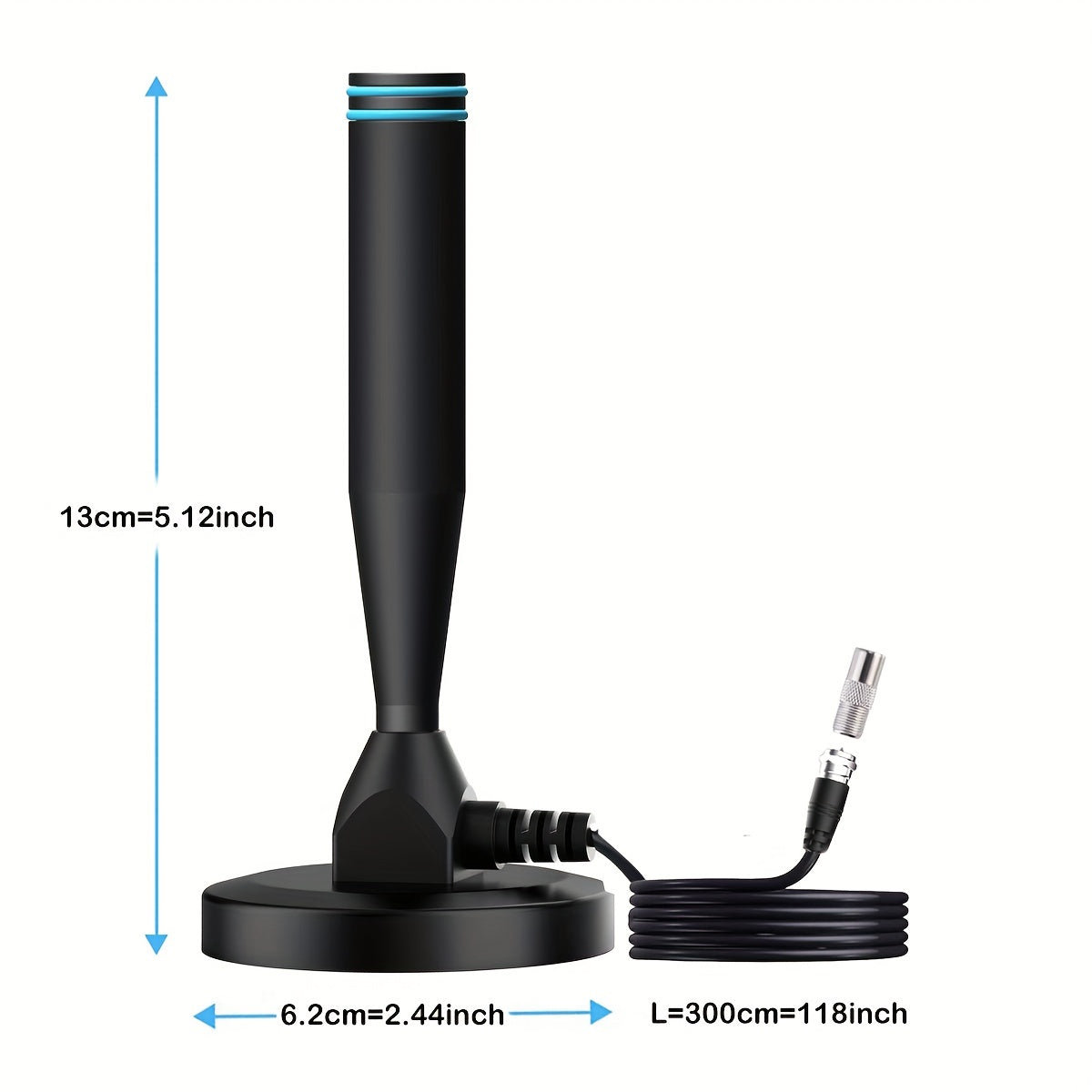 HD Digital TV Antenna, Magnetic Base, 360° Reception – TJR9K3V