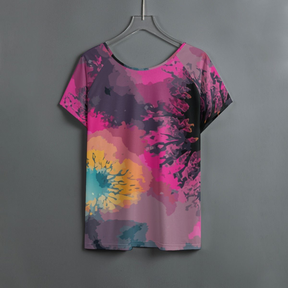 Chaos & Cosmic Bloom Raglan for Alt Synth-Pop Dressers — Boundless Bleeds AOP Jersey, Psychedelic Sunflower Obsidian Neon