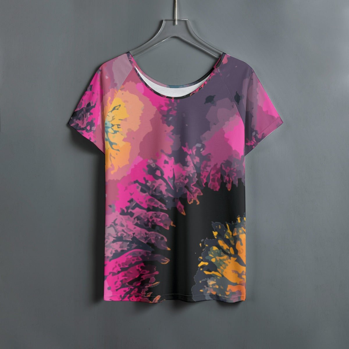 Chaos & Cosmic Bloom Raglan for Alt Synth-Pop Dressers — Boundless Bleeds AOP Jersey, Psychedelic Sunflower Obsidian Neon