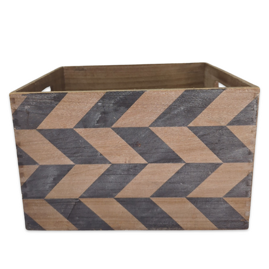Wooden Chevron Crate