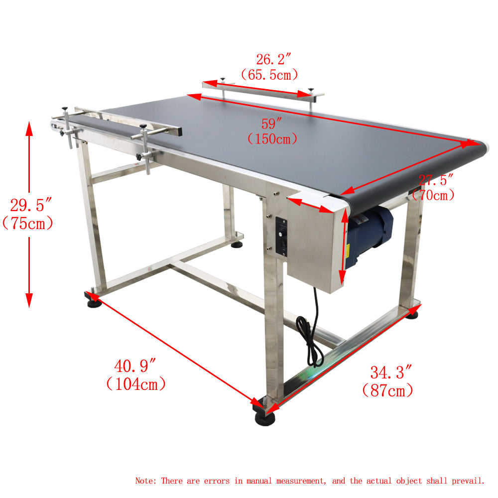 110V 1.5m PVC Conveyor Double Guardrail 70cm