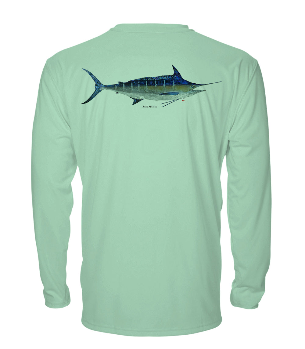 Blue Marlin - chillBRO® by Denali Mens Long Sleeve Sun Protective Shirt