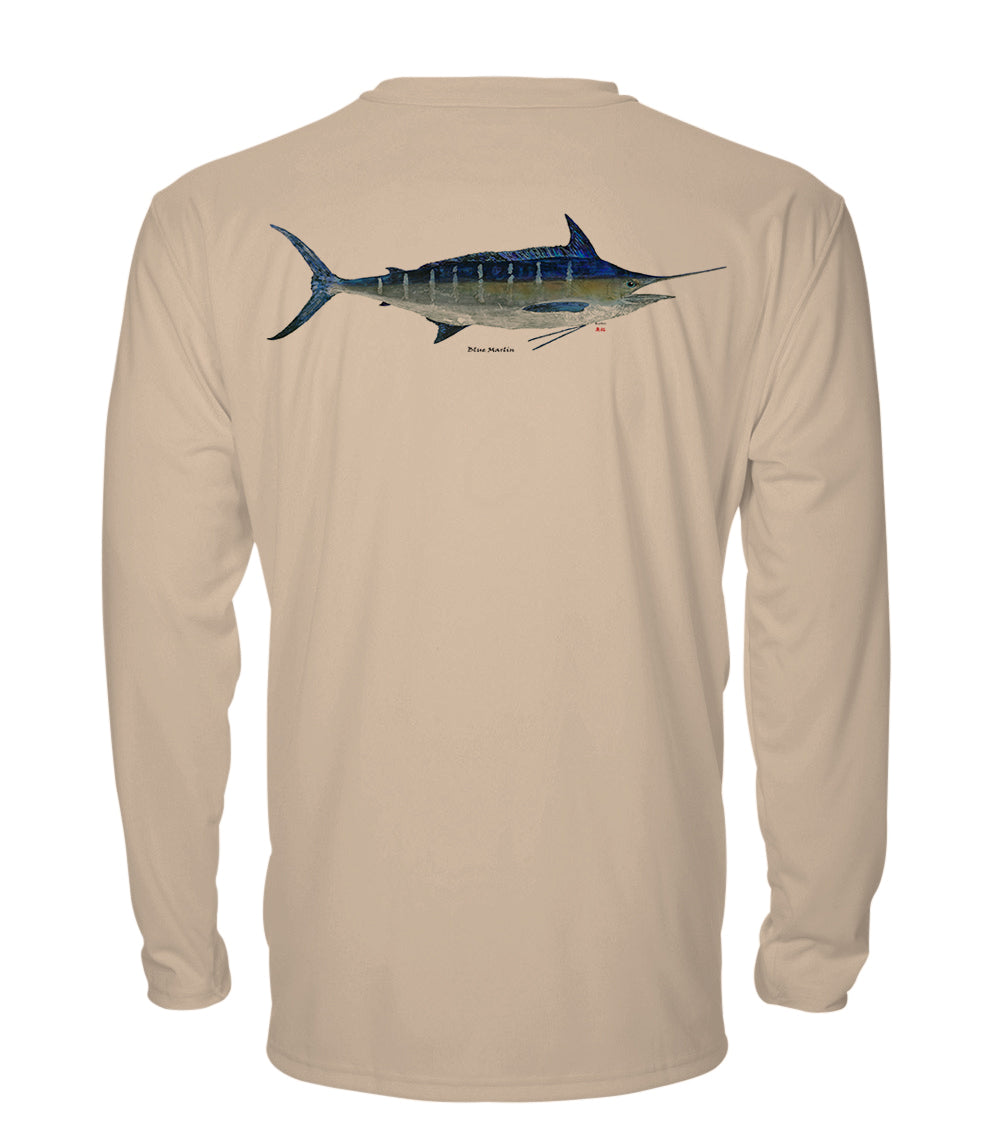 Blue Marlin - chillBRO® by Denali Mens Long Sleeve Sun Protective Shirt