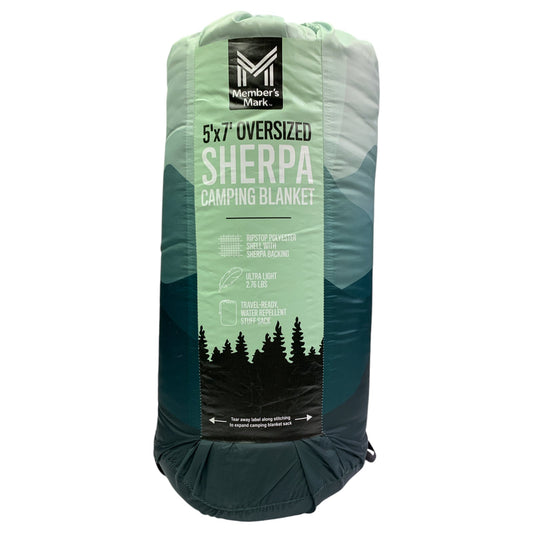Member's Mark 5' x 7 ' Oversized Sherpa Camping Blanket, Ombre Mountains