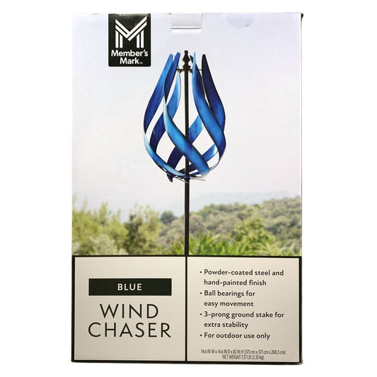 Member's Mark 82" Powder-Coated Hand-Painted Scroll Wind Chaser, Blue