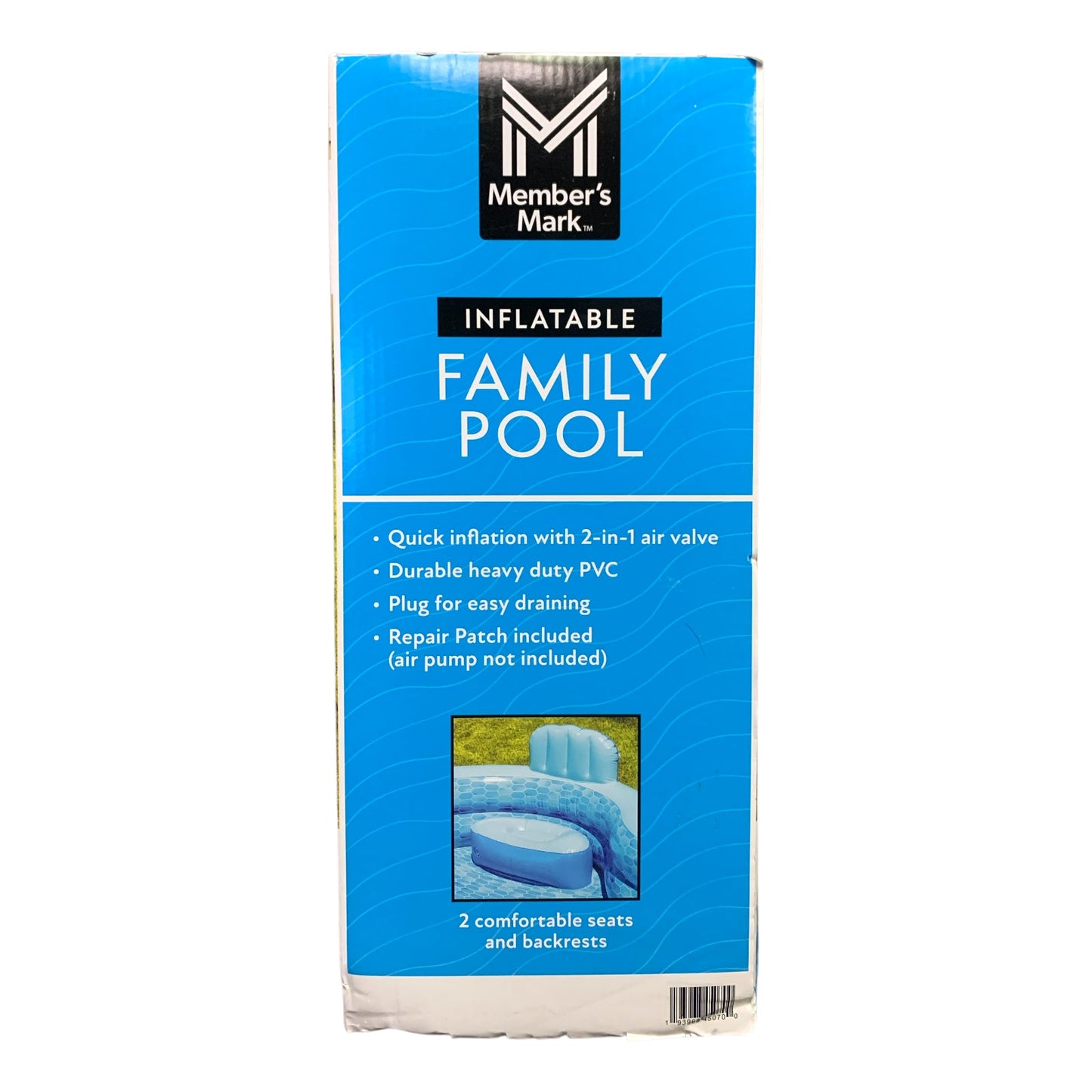 Member's Mark 2-Seater Inflatable Family Pool, 10-Feet Long, Quick-Inflate