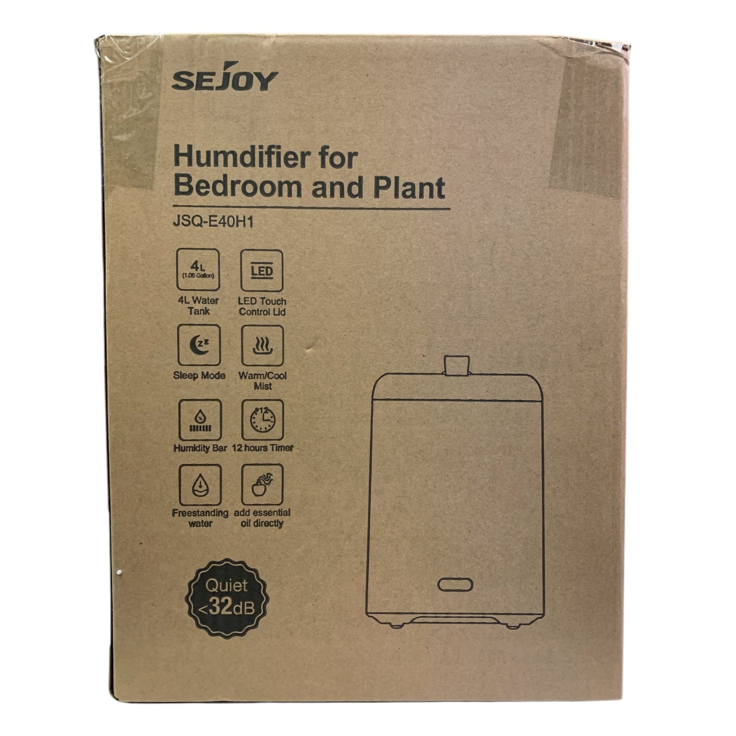 Sejoy 4-Liter Ultrasonic Humidifier for Bedroom and Plants, JSQ-E40H1, Navy Blue