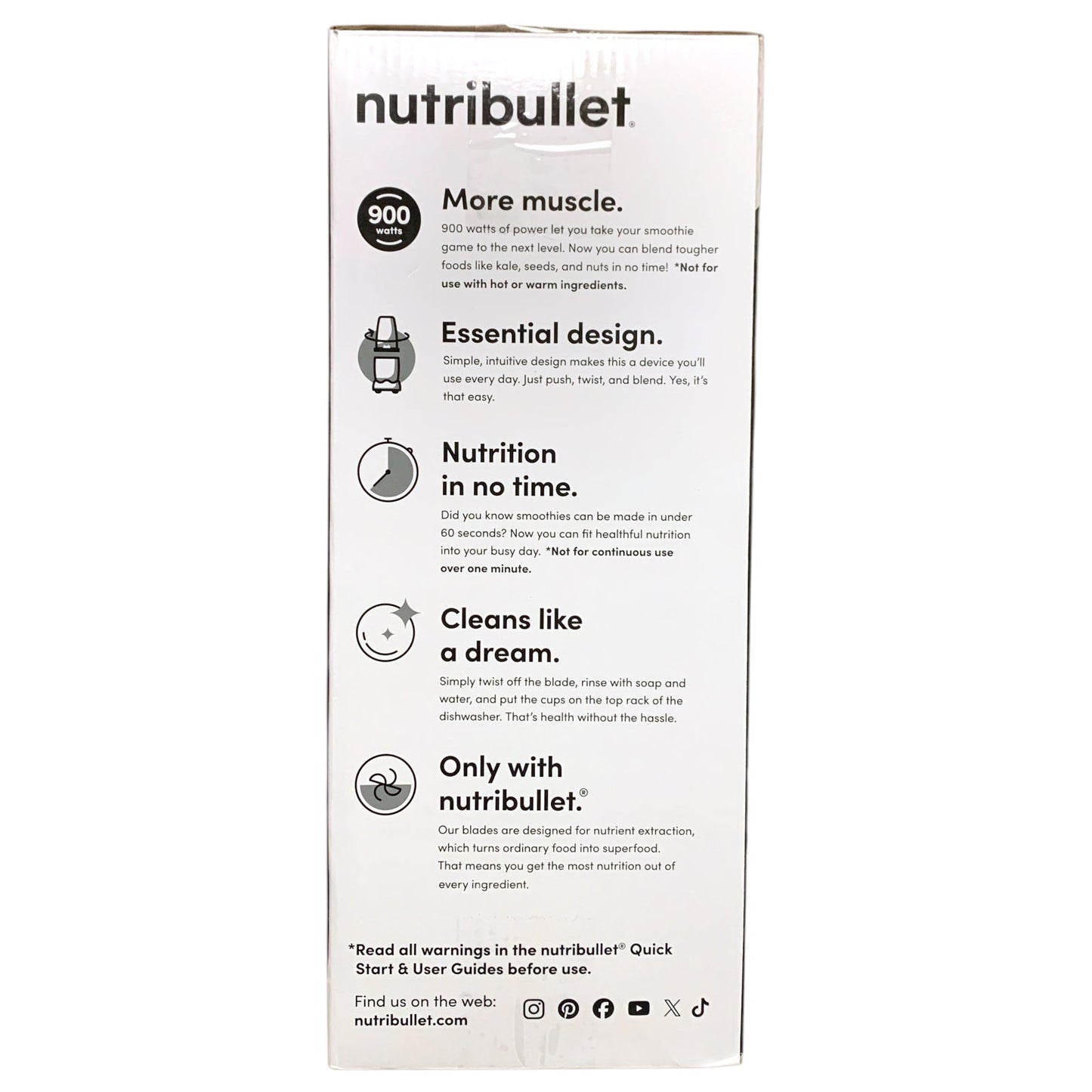 Nutribullet Pro 900-Watt Personal Blender System, 8pc Matte Black