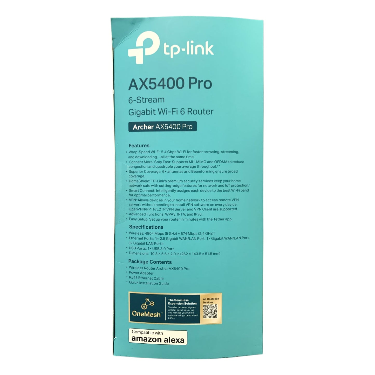 TP-Link Archer AX5400 Pro 6-Stream Gigabit Wi-Fi 6 Router, OneMesh