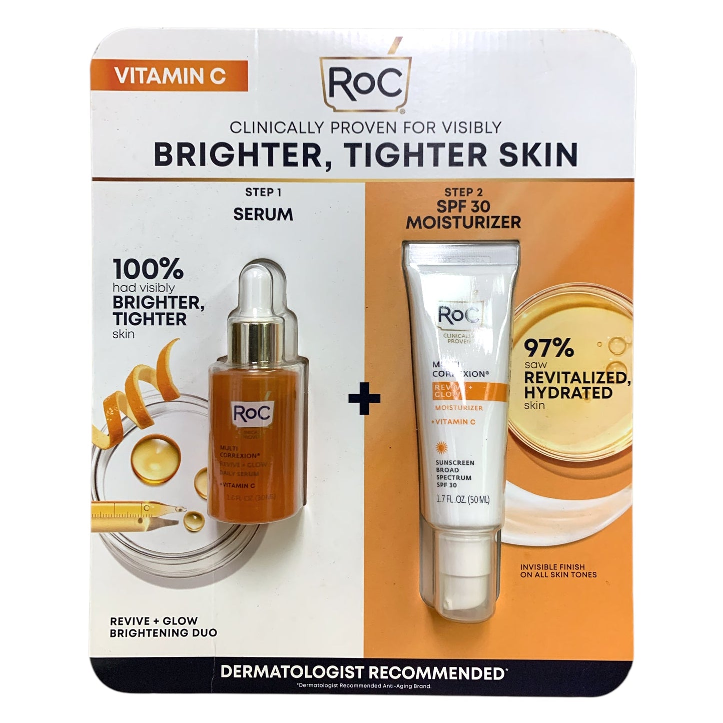 RoC Revive + Glow Brightening Duo Serum (1fl.oz.) & Moisturizer Pack (1.7fl.oz.)