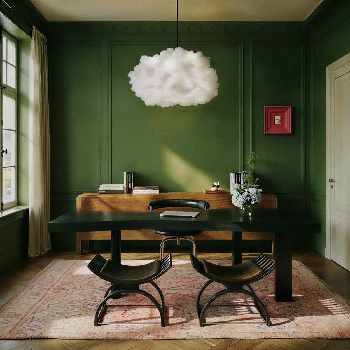 Modern Cloud Pendant Light With Soft Fiber Cotton Shade