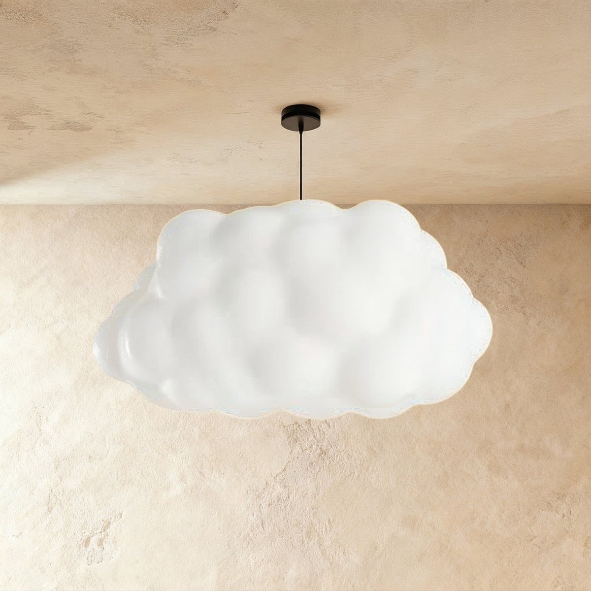Modern Cloud Pendant Light With Soft Fiber Cotton Shade