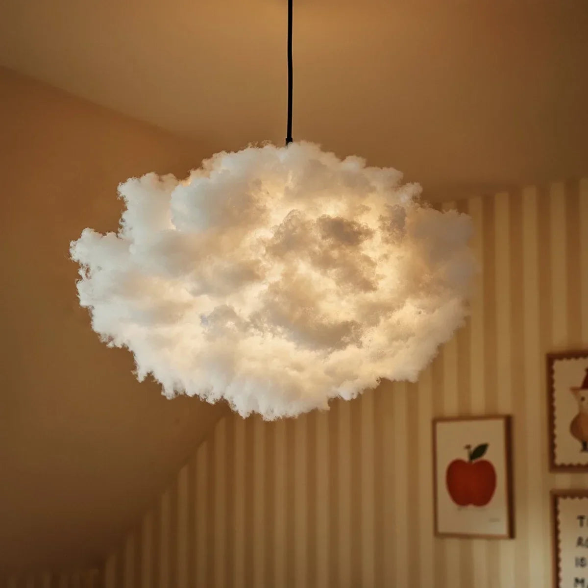 Modern Cloud Pendant Light With Soft Fiber Cotton Shade