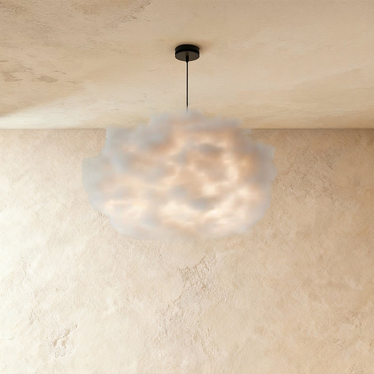 Modern Cloud Pendant Light With Soft Fiber Cotton Shade