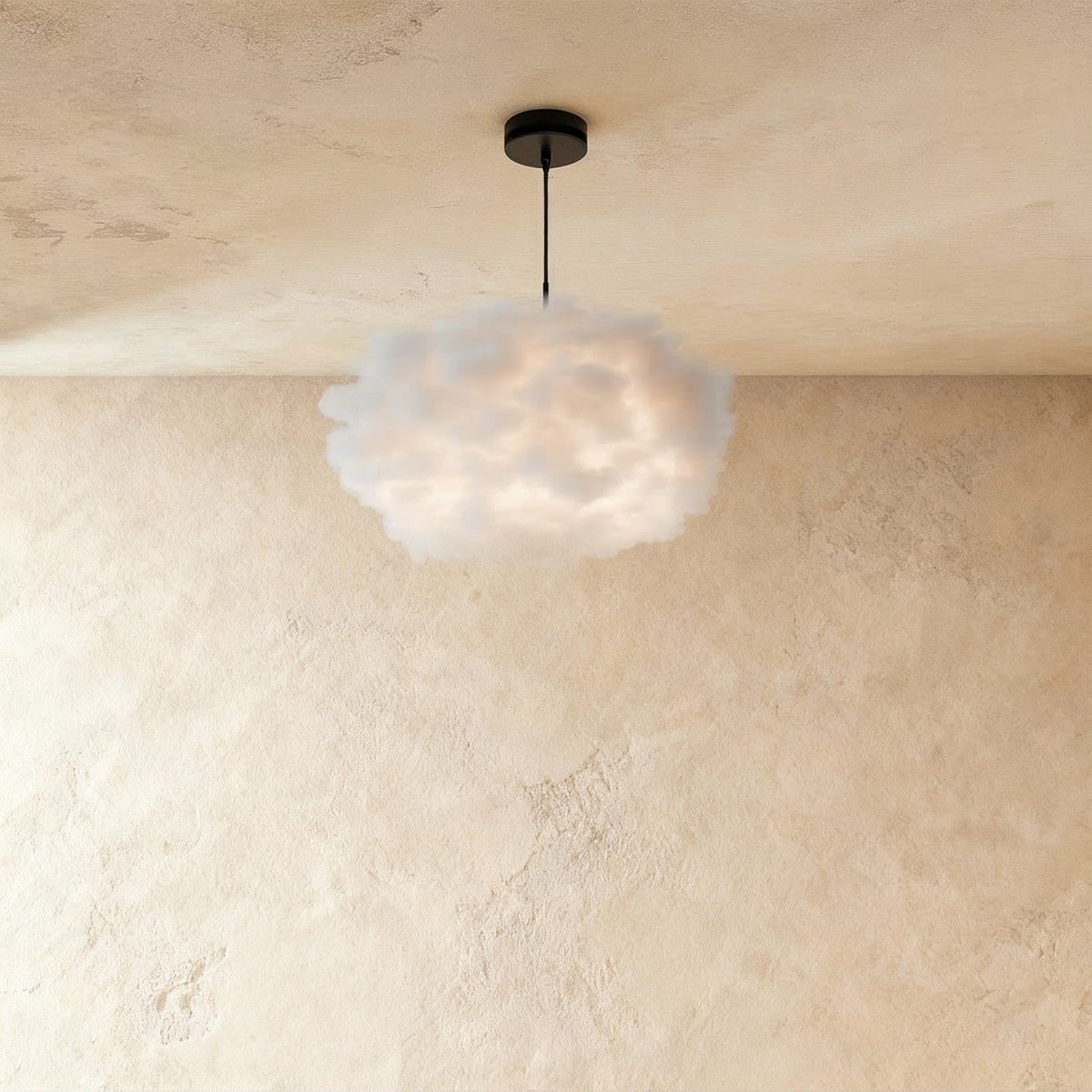Modern Cloud Pendant Light With Soft Fiber Cotton Shade
