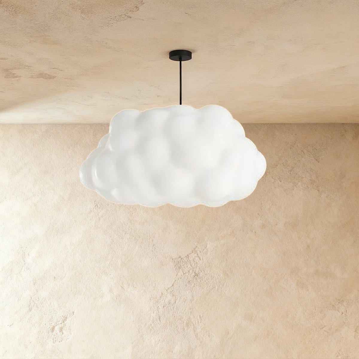 Modern Cloud Pendant Light With Soft Fiber Cotton Shade