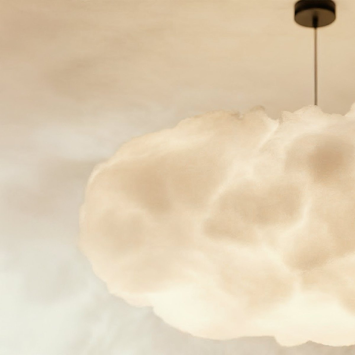Modern Cloud Pendant Light With Soft Fiber Cotton Shade