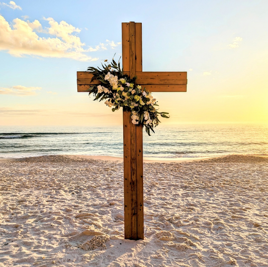 Wooden Wedding Ceremony Cross Backdrop