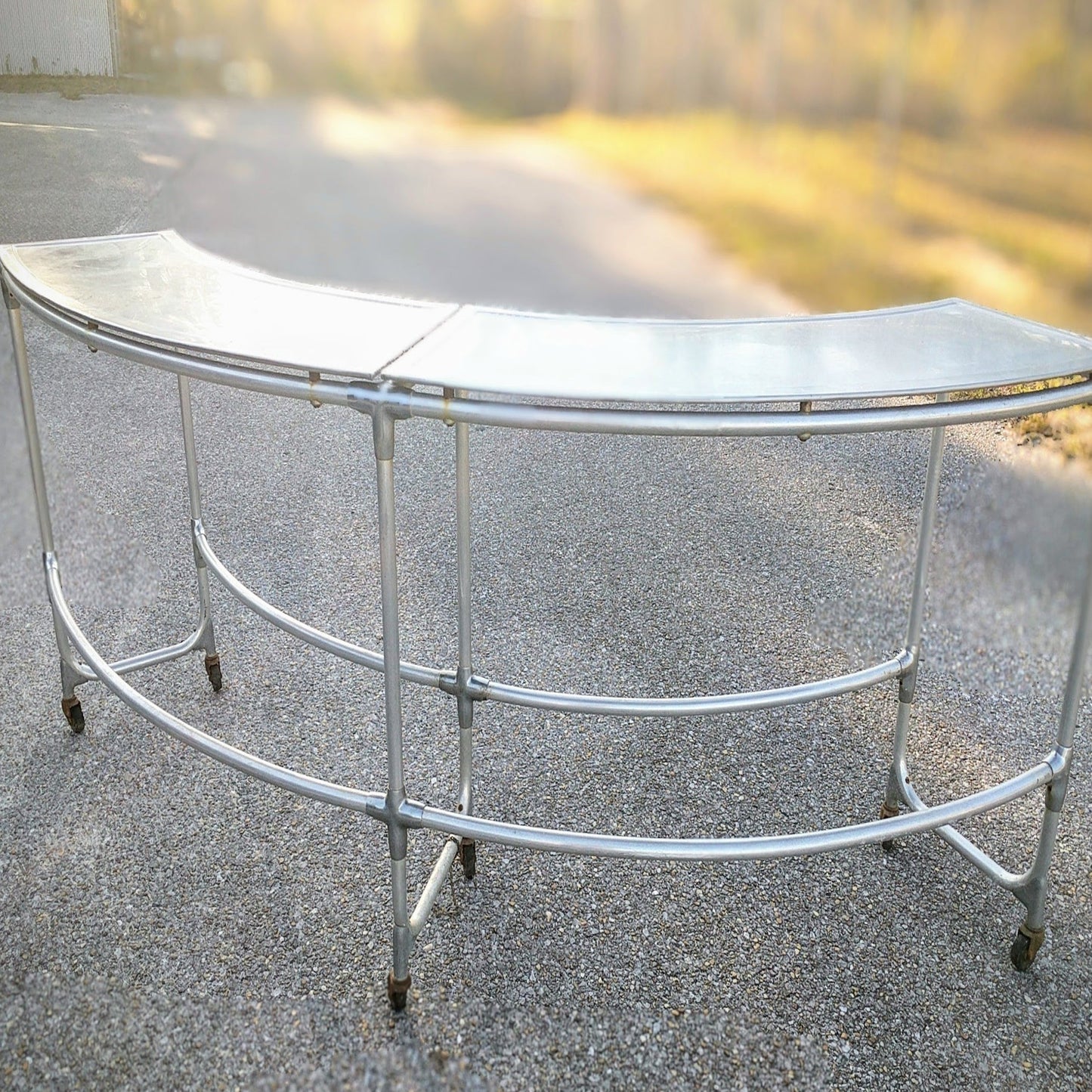 Curved Galvanized Table